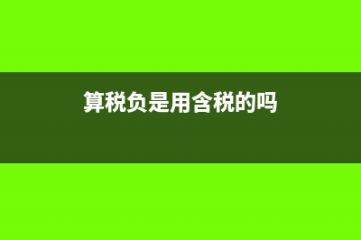 算税负是用含税金额还是不含税金额(算税负是用含税的吗)