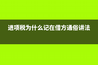 进项税为什么记借方(进项税为什么记在借方通俗讲法)