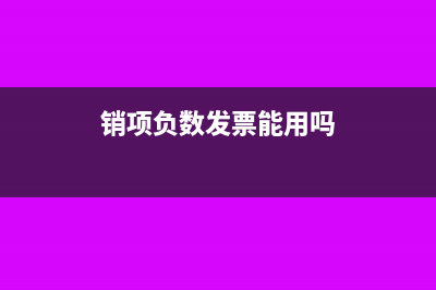 销项负数发票能报销吗(销项负数发票能用吗)