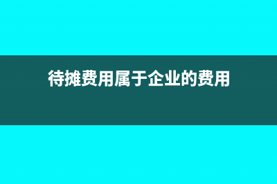 待摊费用属于企业的什么(待摊费用属于企业的费用)