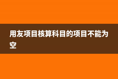 用友项目核算科目怎么设置(用友项目核算科目的项目不能为空)