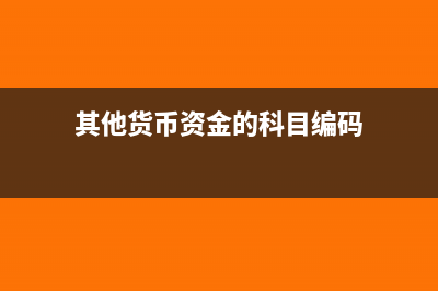 其他货币资金的内容有哪些(其他货币资金的科目编码)