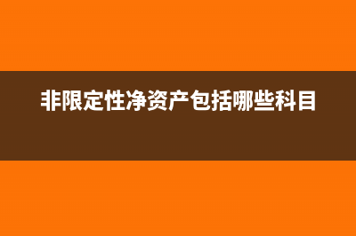 非限定性净资产在资产负债表中指什么(非限定性净资产包括哪些科目)