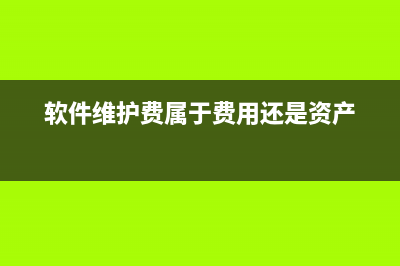 软件维护费属于什么科目(软件维护费属于费用还是资产)