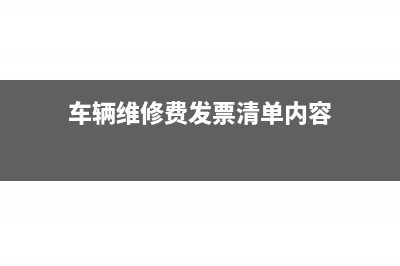 车辆维修费发票必须有清单吗(车辆维修费发票清单内容)