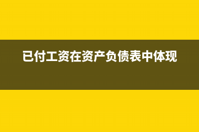 付了工资在资产负债表怎么填(已付工资在资产负债表中体现)
