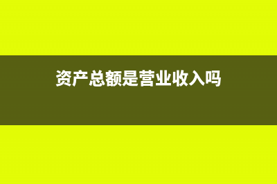 资产总额是营业流水吗(资产总额是营业收入吗)