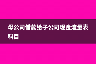 母公司借款给子公司如何做账(母公司借款给子公司现金流量表科目)