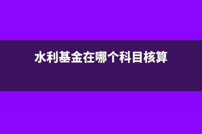 水利基金可以差额计税吗(水利基金在哪个科目核算)