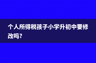 个人所得税孩子多大可以申报(个人所得税孩子小学升初中要修改吗?)
