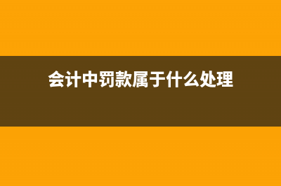 会计中罚款属于什么科目(会计中罚款属于什么处理)