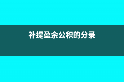 补提借累计盈余贷累计折旧(补提盈余公积的分录)