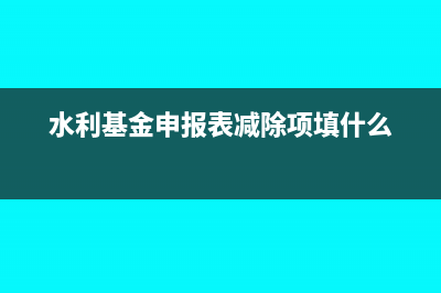 水利基金申报表网上怎么申报(水利基金申报表减除项填什么)