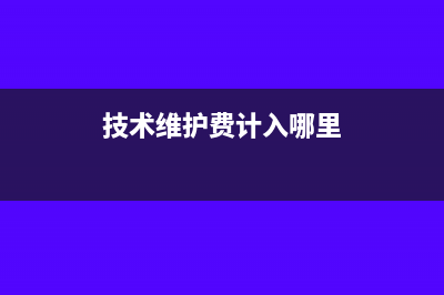 技术维护费在申报表怎么填(技术维护费计入哪里)