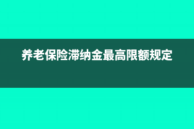 养老保险滞纳金计入什么科目(养老保险滞纳金最高限额规定)