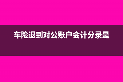 车险退到对公账户会计分录(车险退到对公账户会计分录是)
