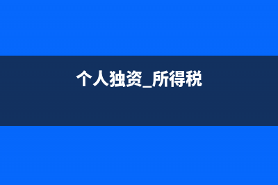 年后个人独资所得税怎么申报(个人独资 所得税)