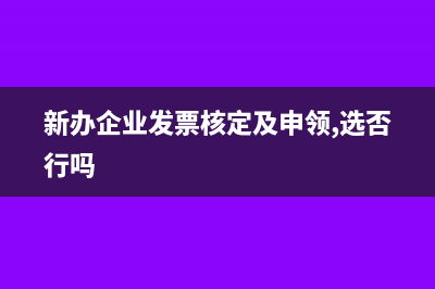 新办企业发票核定怎么勾选(新办企业发票核定及申领,选否行吗)