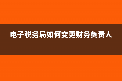 电子税务局如何申请开专票(电子税务局如何变更财务负责人)