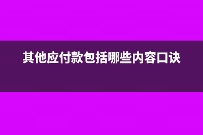 其他应付款包括哪些项目(其他应付款包括哪些内容口诀)