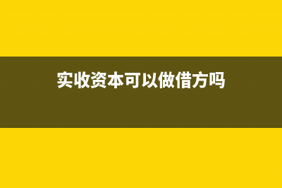 实收资本可以做其他应收款吗(实收资本可以做借方吗)