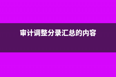 审计调整分录汇总表怎么填(审计调整分录汇总的内容)