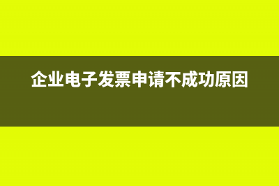 企业电子发票申请流程(企业电子发票申请不成功原因)