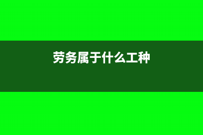 劳务属于什么大类(劳务属于什么工种)