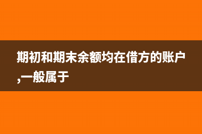 期初和期末余额均在借方的账户一般属于什么(期初和期末余额均在借方的账户,一般属于)