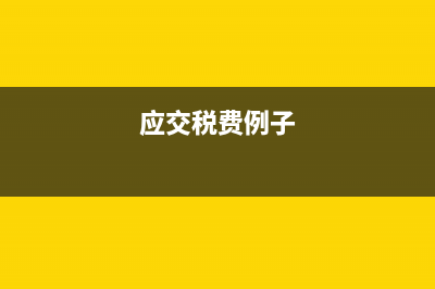 应交税费的分析要点(应交税费例子)