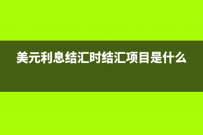 美元利息并结汇怎么记账(美元利息结汇时结汇项目是什么)