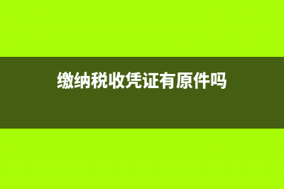 缴纳税收的凭证是什么(缴纳税收凭证有原件吗)
