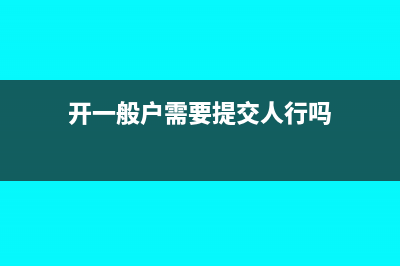 开一般户需要提供什么资料(开一般户需要提交人行吗)