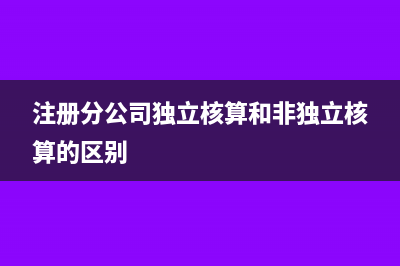 注册分公司和独立公司的区别(注册分公司独立核算和非独立核算的区别)