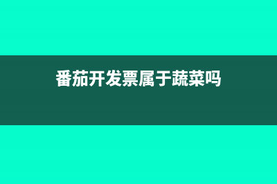 番茄开发票属于蔬菜吗