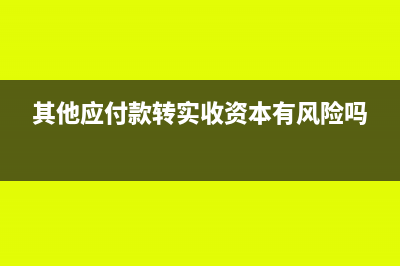 其他应付款转实收资本摘要怎么写(其他应付款转实收资本有风险吗)