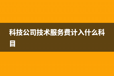 科技公司技术服务费成本是什么(科技公司技术服务费计入什么科目)