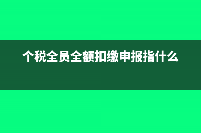 个税全员全额扣缴申报包括哪些(个税全员全额扣缴申报指什么)