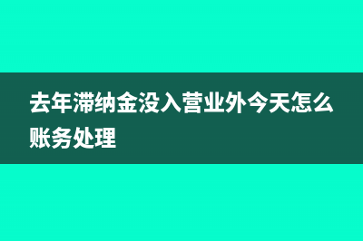 去年的滞纳金没有入账怎么处理(去年滞纳金没入营业外今天怎么账务处理)