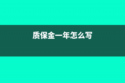 付上年质保金要记预算会计吗(质保金一年怎么写)