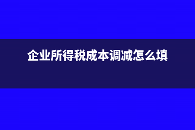企业所得税成本总额含增值税吗(企业所得税成本调减怎么填)