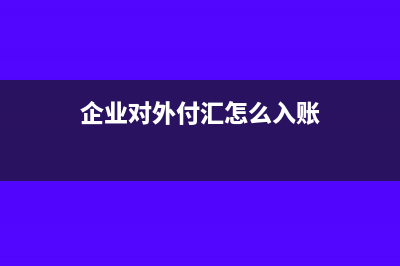 企业对外付汇怎么交税(企业对外付汇怎么入账)