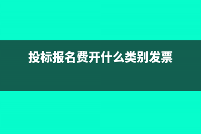 投标报名费能开票吗(投标报名费开什么类别发票)