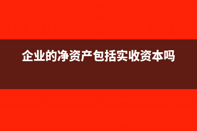 企业的净资产包括投入资本吗(企业的净资产包括实收资本吗)