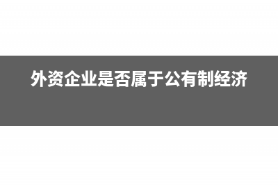 外资企业是否属于民营企业(外资企业是否属于公有制经济)