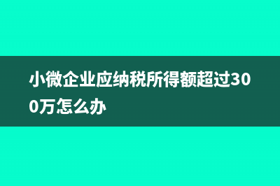 小微企业应纳税所得额是怎么确定(小微企业应纳税所得额超过300万怎么办)