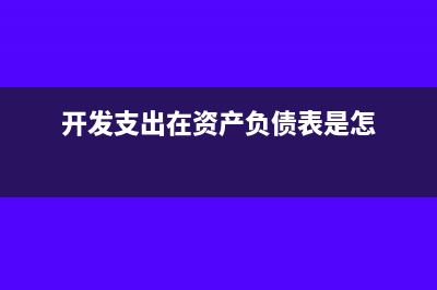 开发支出在资产负债表是怎么填列(开发支出在资产负债表是怎)