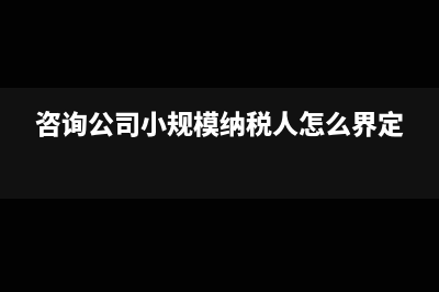 咨询公司小规模纳税人的税点是多少(咨询公司小规模纳税人怎么界定)