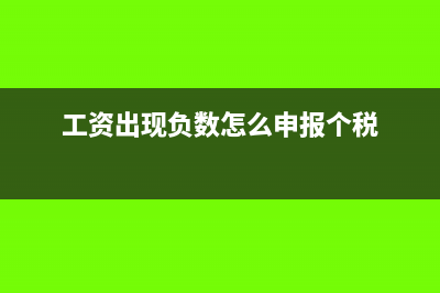 工资出现负数怎么处理(工资出现负数怎么申报个税)