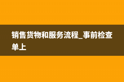 销售货物和服务的账务处理(销售货物和服务流程 事前检查单上)